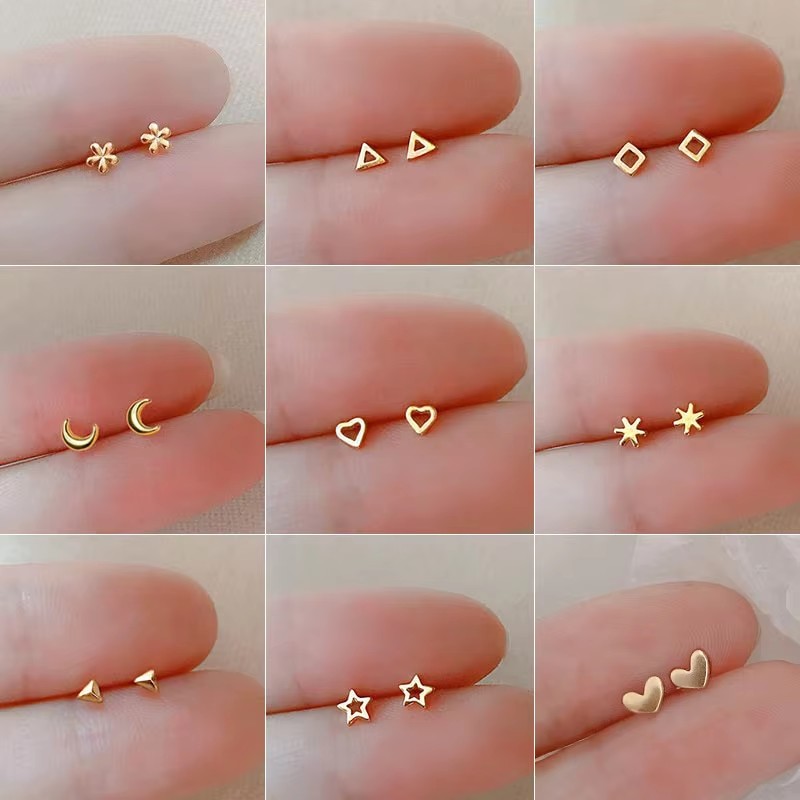 925 Silver Needles Gold Color  - Body Jewelry Hypoallergenic ulasan dan harga