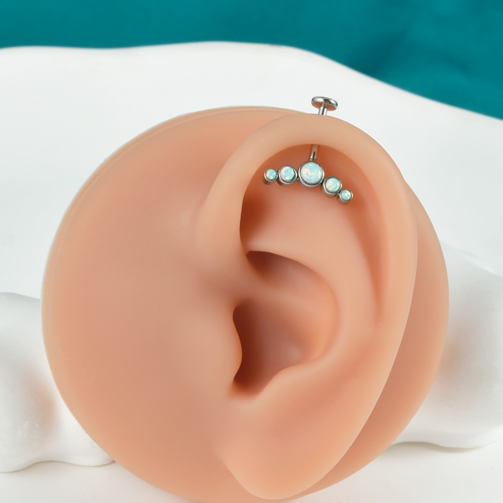 1PC Surgical Steel CZ Gem Opal - Body Jewelry Lip Ring ulasan dan harga