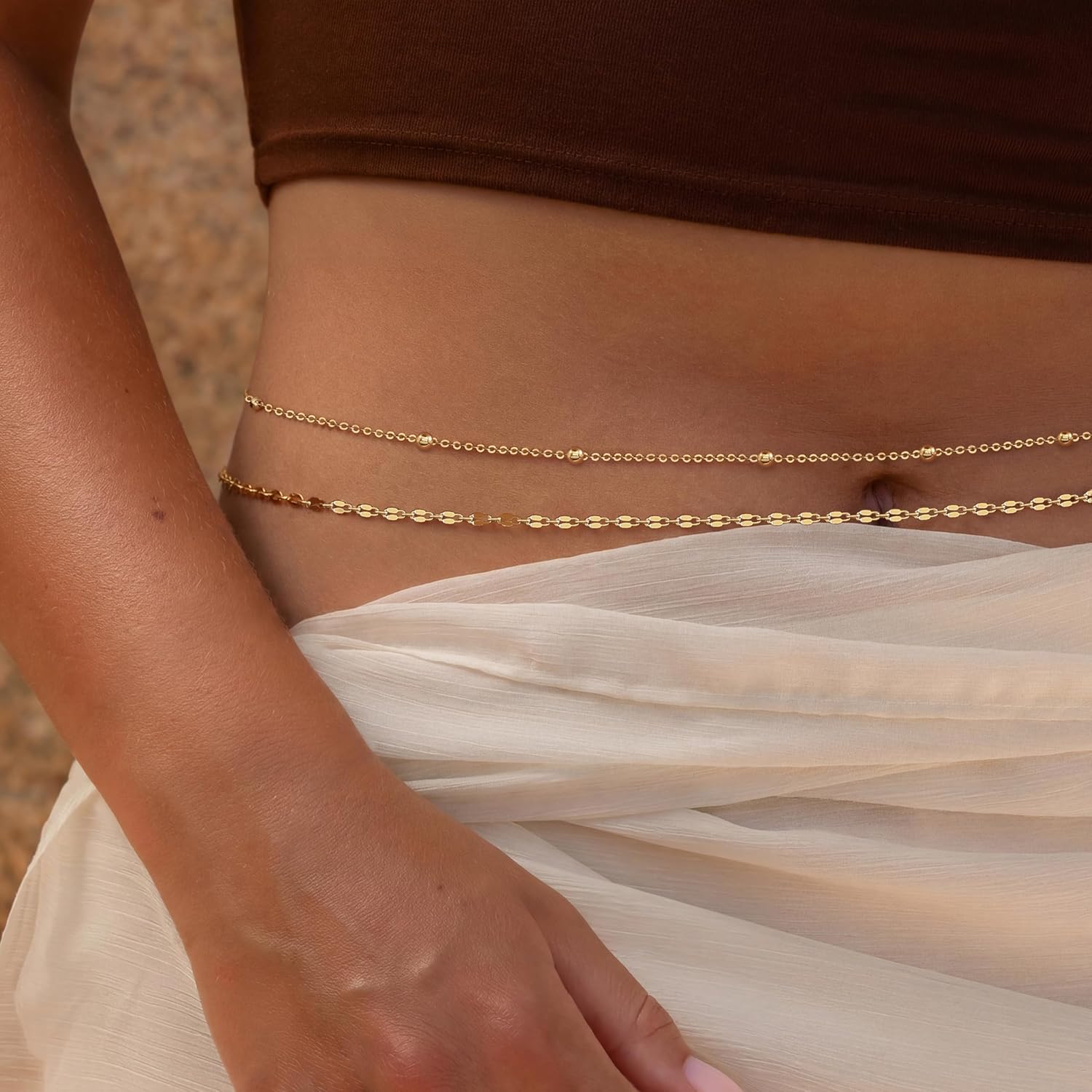14K Gold Plated Waist Chain Wo - Body Jewelry Sale ulasan dan harga