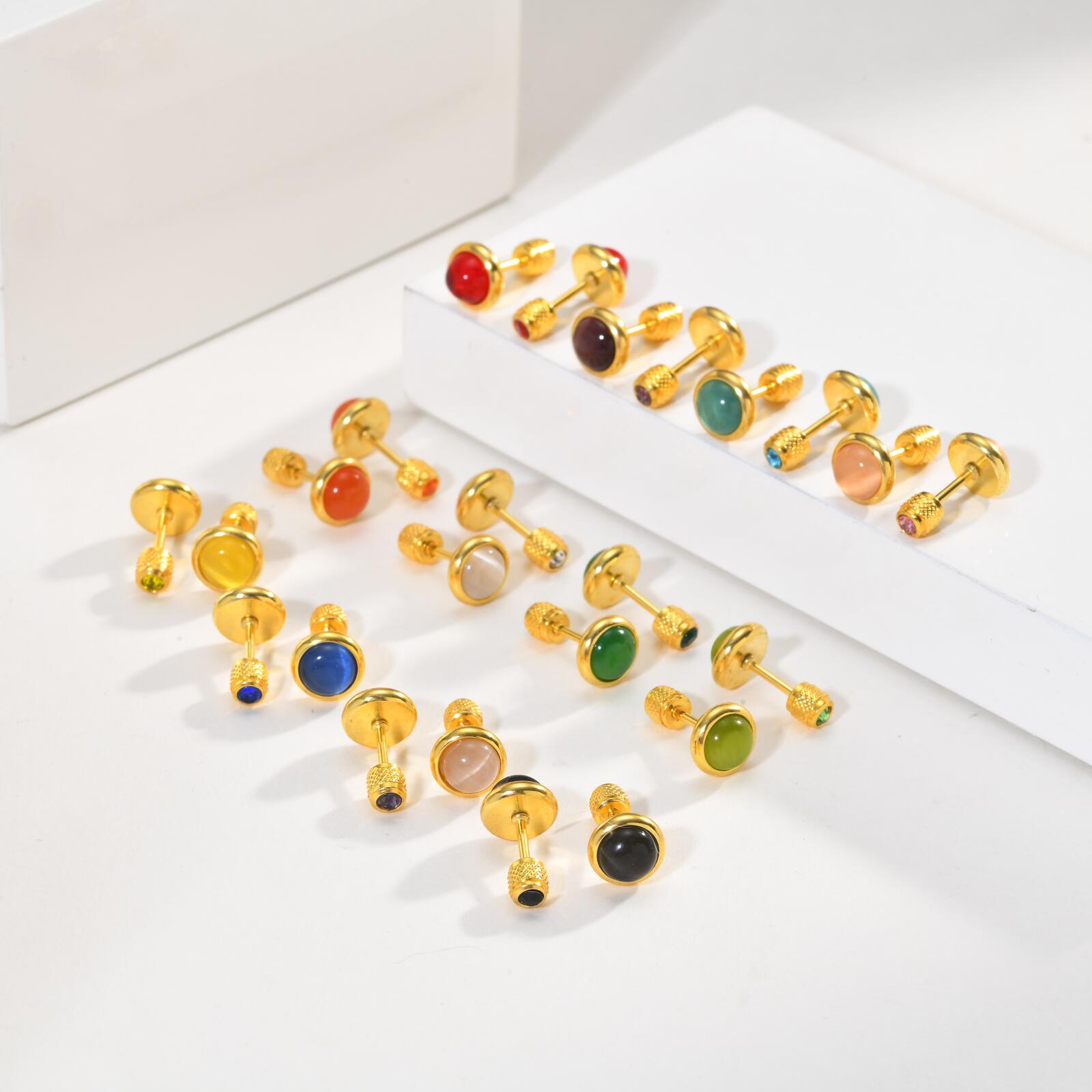 Birthstone Stud Earring for Wo - Body Jewelry Flat Back ulasan dan harga