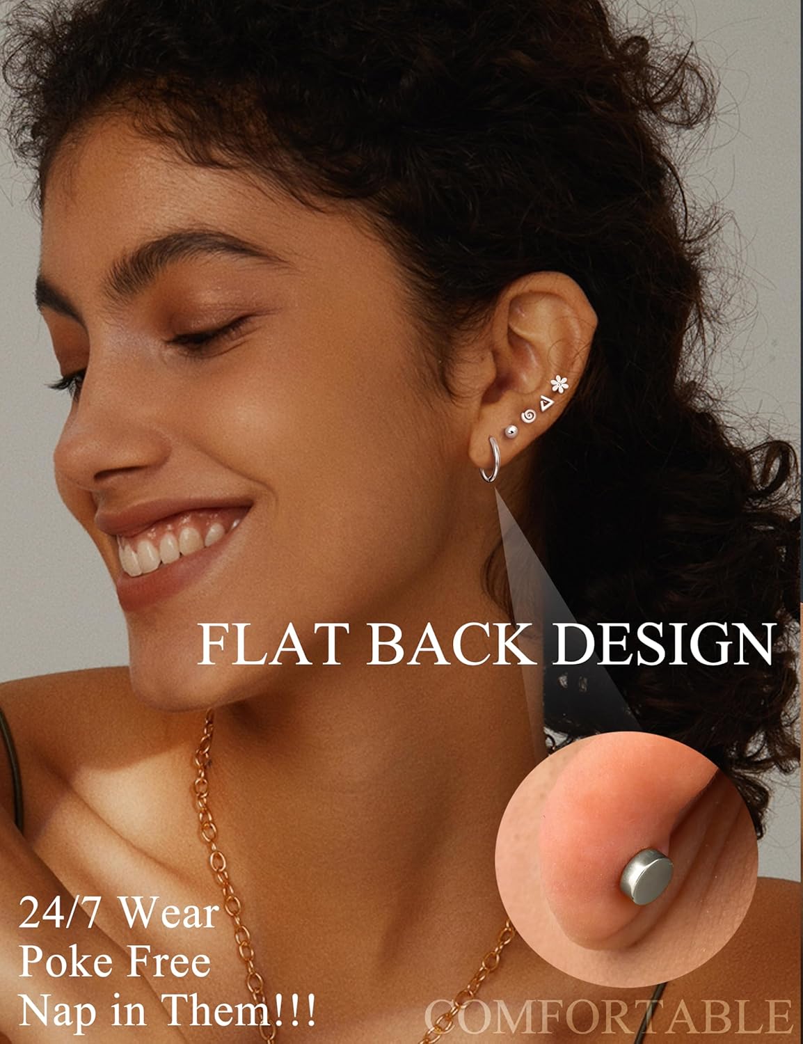 FASACCO 1 Pair Surgical Steel  - Body Jewelry Flat Back ulasan dan harga